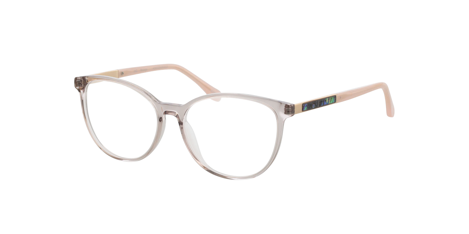 Malaga Kristal nude  &  satijn goud AcetaatEyeglass Frames van B24, Hoekweergave