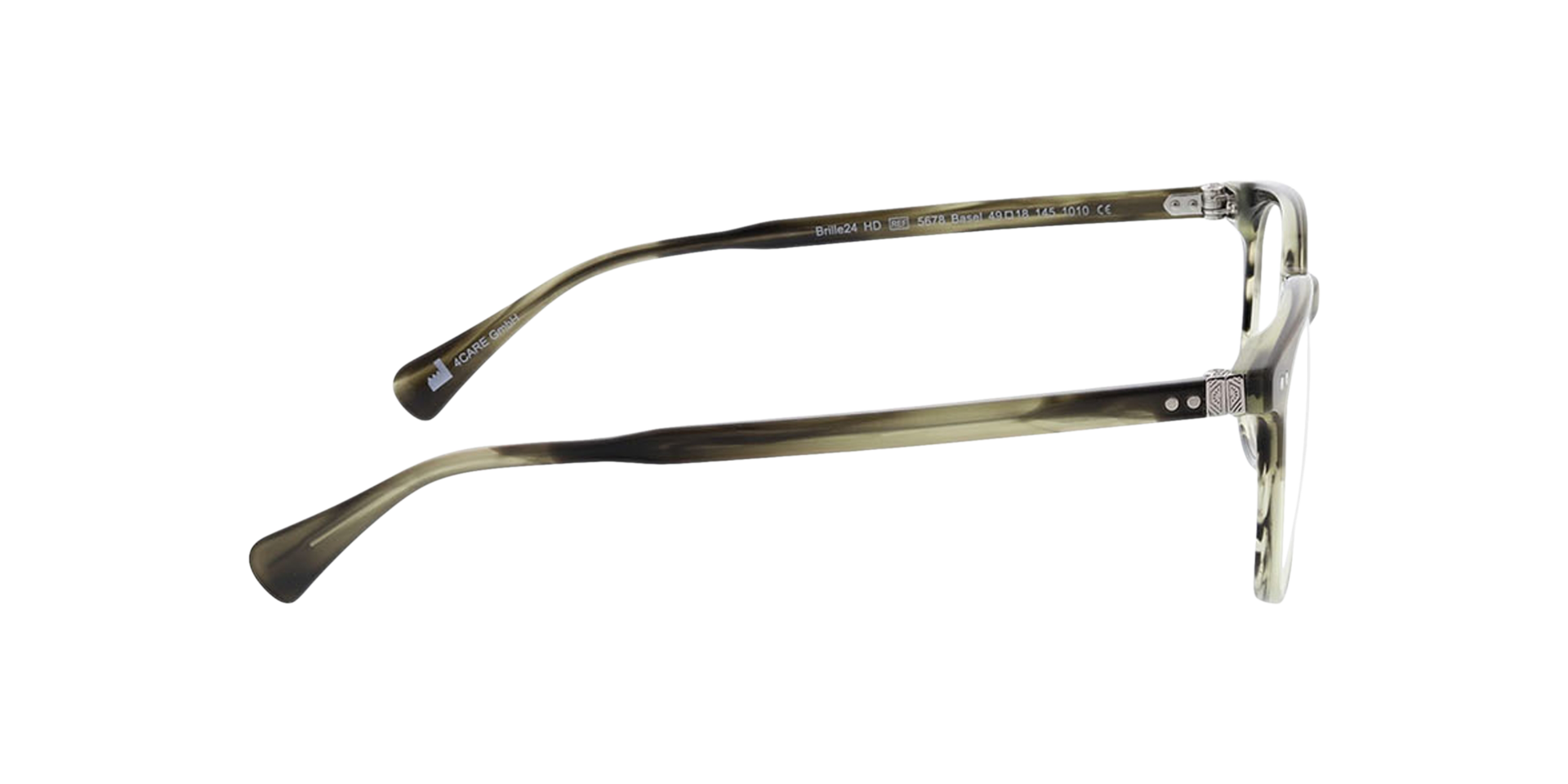 Basel Kristal groen hoorn AcetaatEyeglass Frames van B24, Zijaanzicht