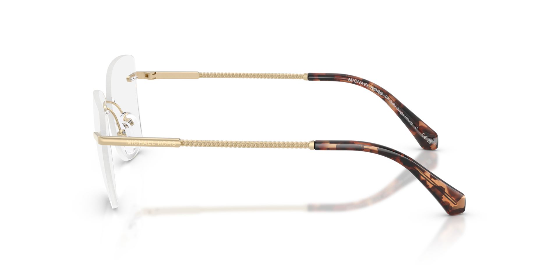 MK3099 Hellgold MetallEyeglass Frames von B24, Seitenansicht