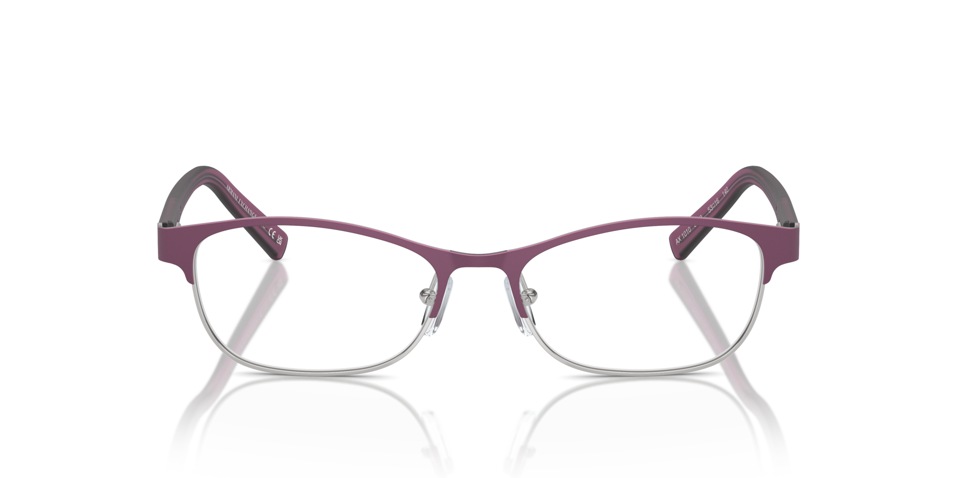 AX1010 Red & Shiny Pale Gold MetaalEyeglass Frames van B24, Vooraanzicht