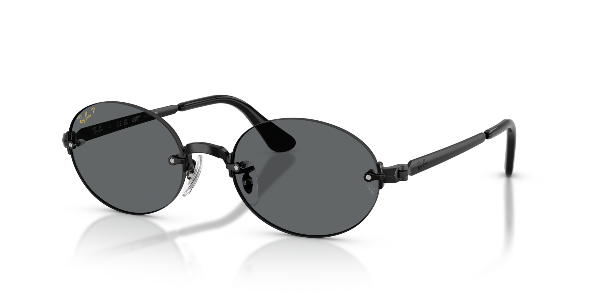 RB3929 Zwart MetaalSunglass Frames van B24, Hoekweergave