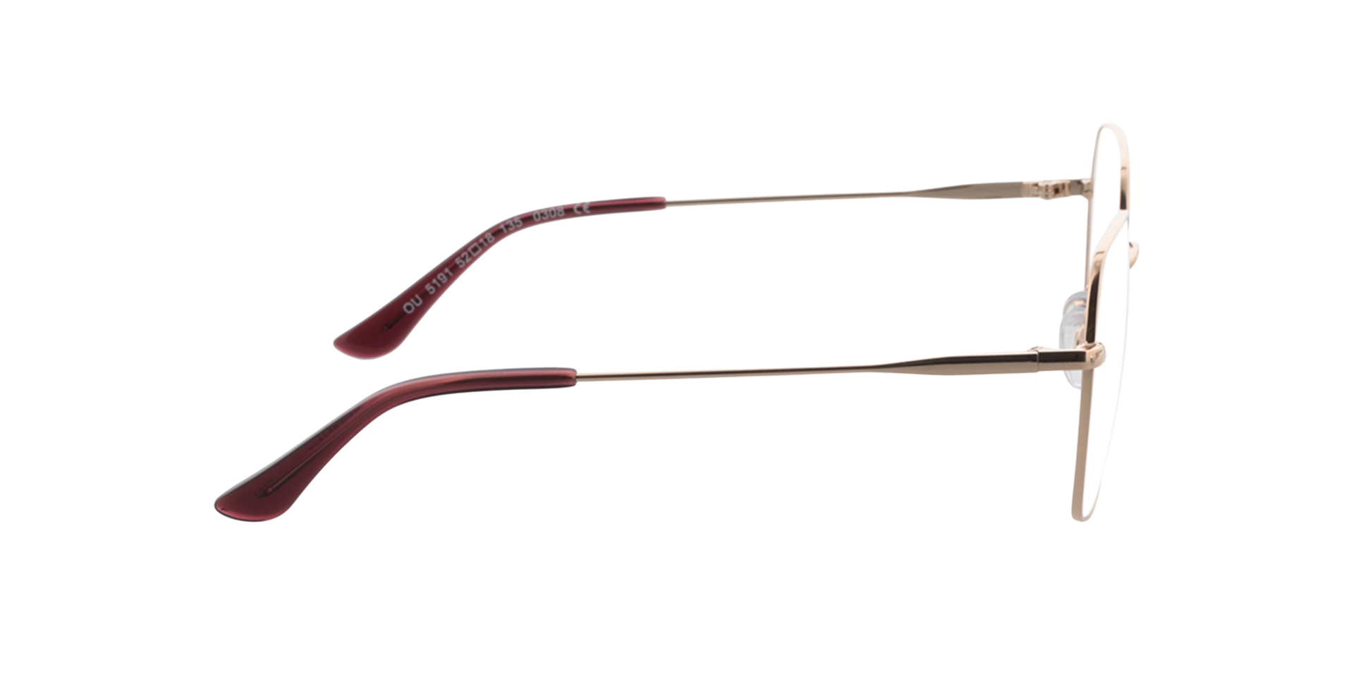 Claire Roze goud  &  paars MetaalEyeglass Frames van B24, Zijaanzicht