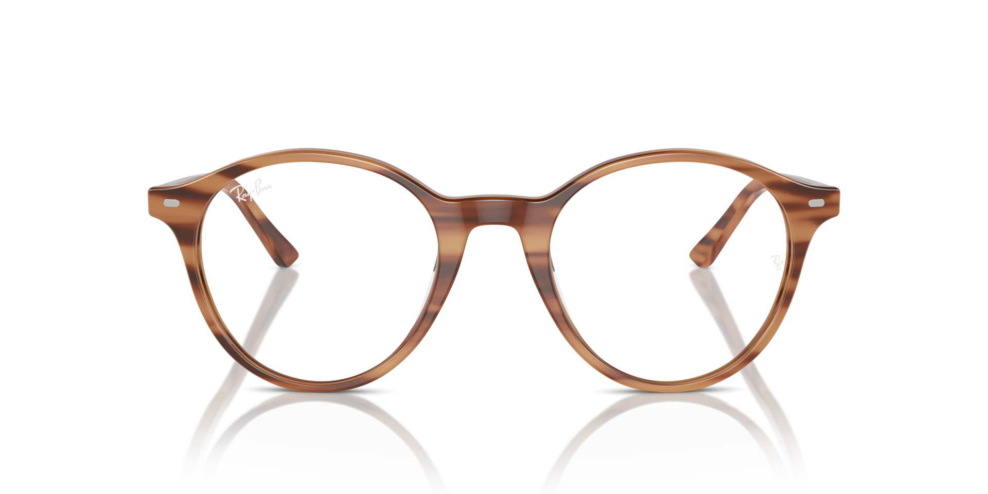RB5430 Bruin Gestreept AcetaatEyeglass Frames van B24, Vooraanzicht