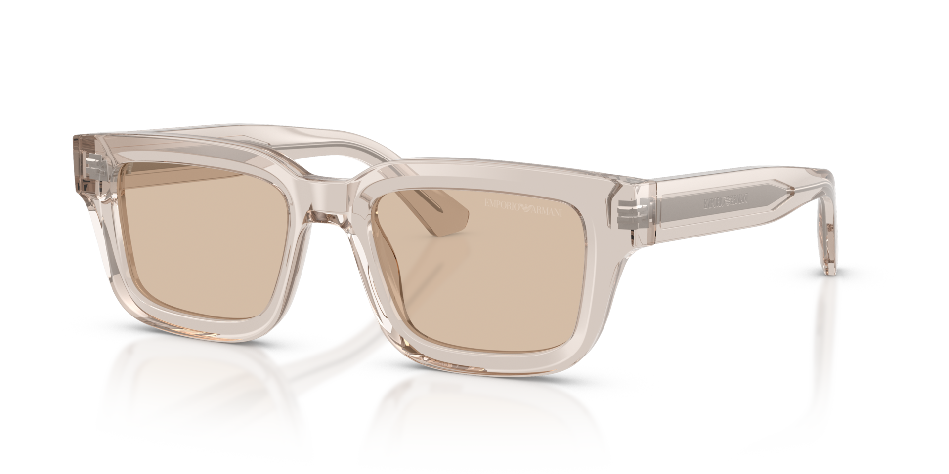 EA4270 Glanzend transparant toendra AcetaatSunglass Frames van B24, Hoekweergave