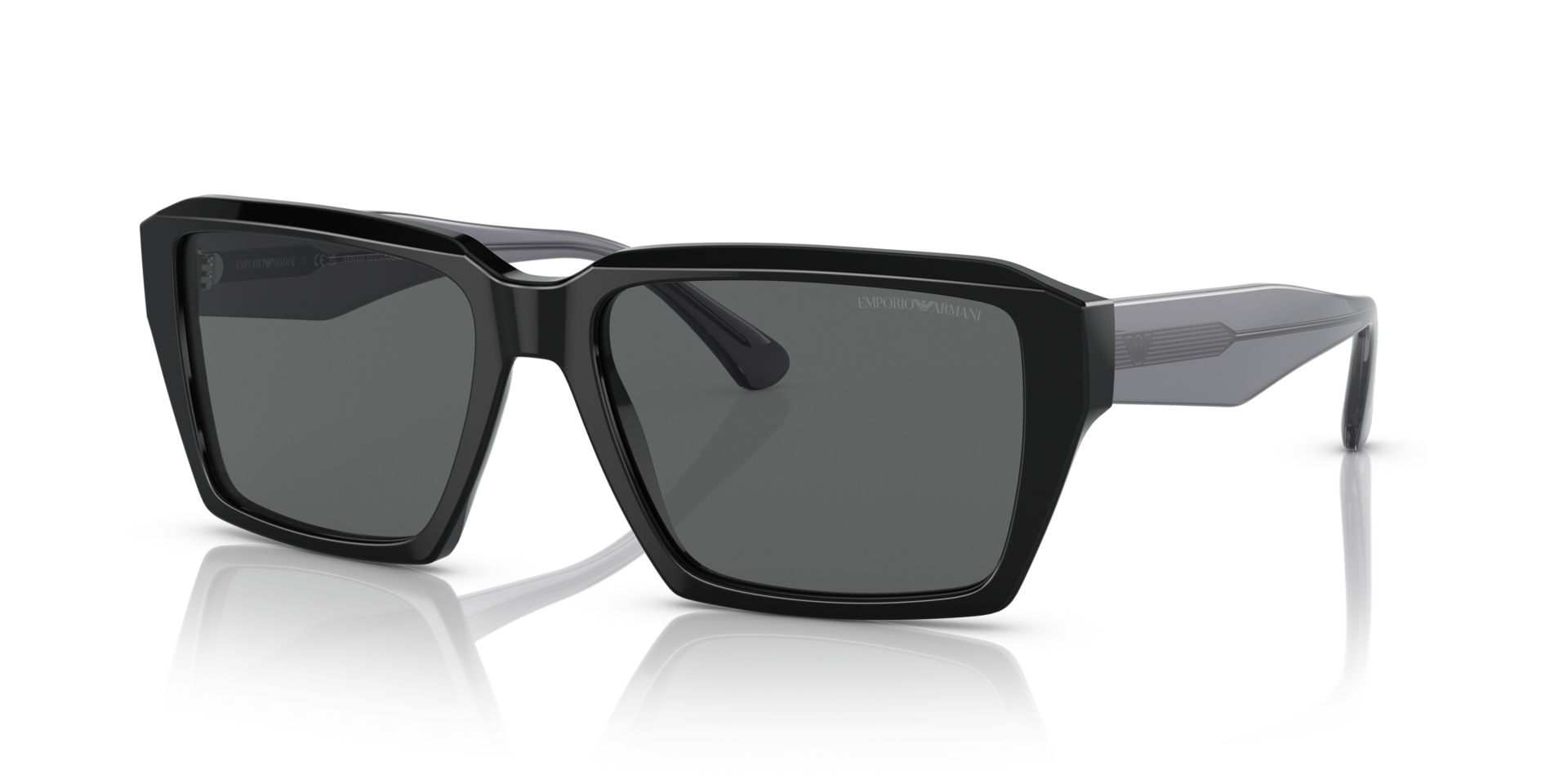 EA4186 Glanzend zwart AcetaatSunglass Frames van B24, Hoekweergave
