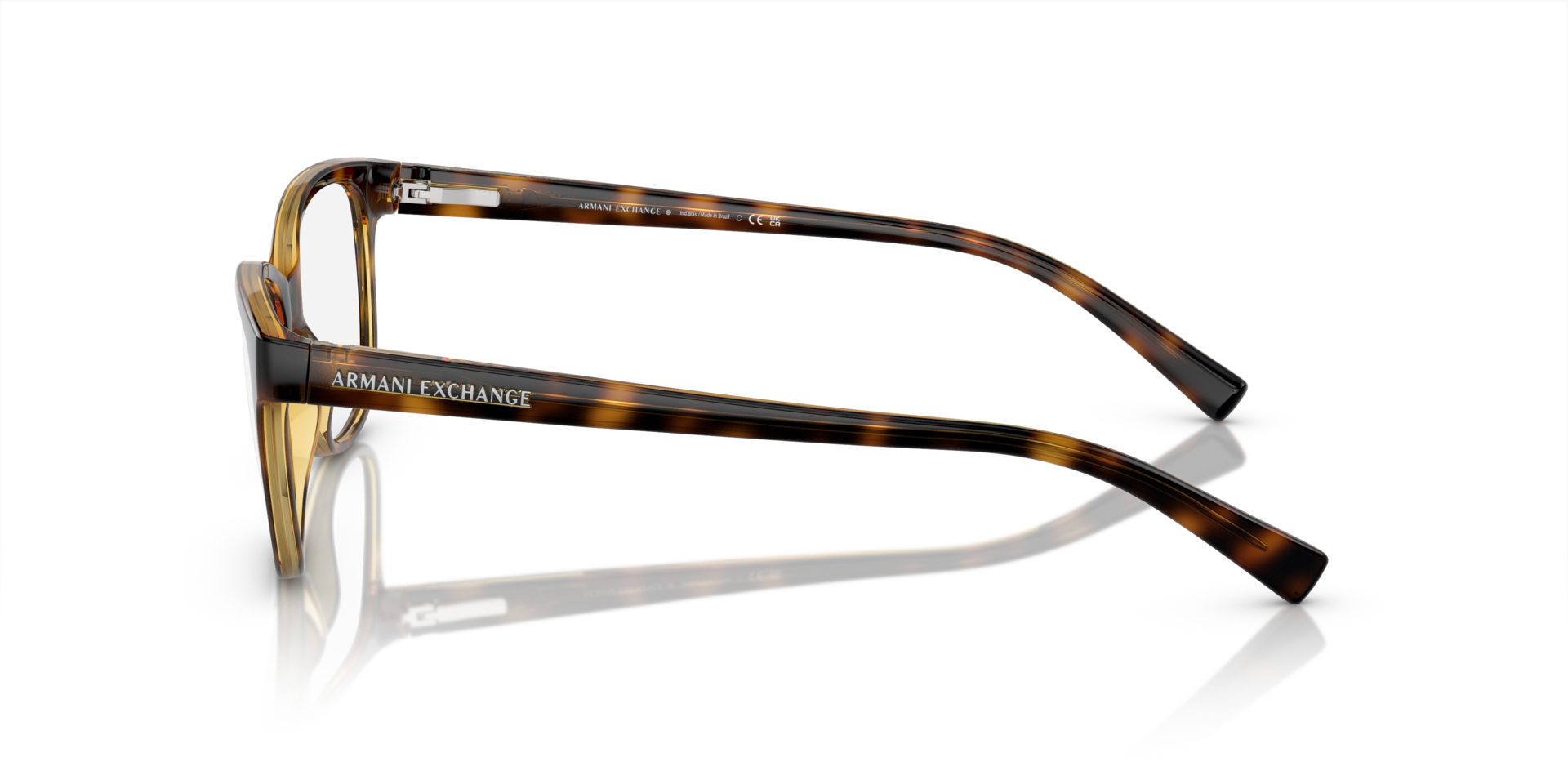 AX3037 Glanzend Havana KunststofEyeglass Frames van B24, Zijaanzicht