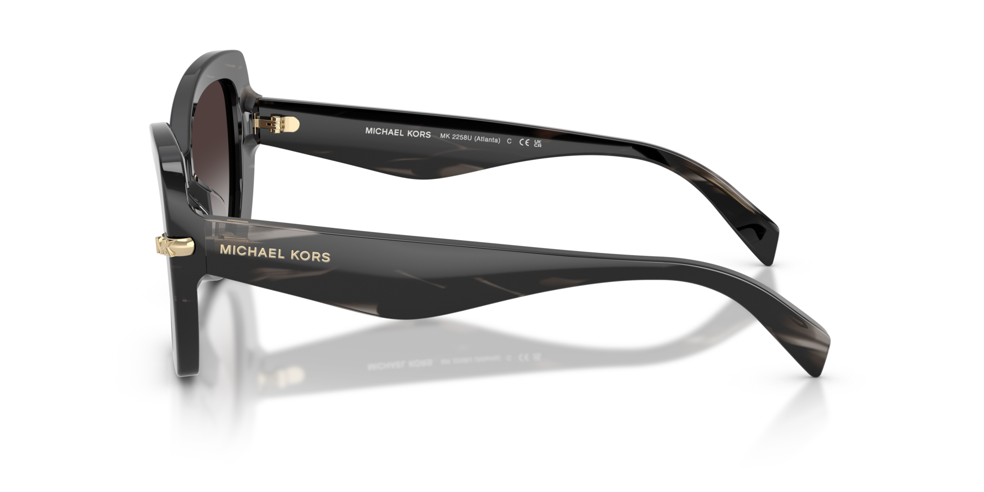 MK2258U Zwart Hoorn AcetaatSunglass Frames van B24, Zijaanzicht