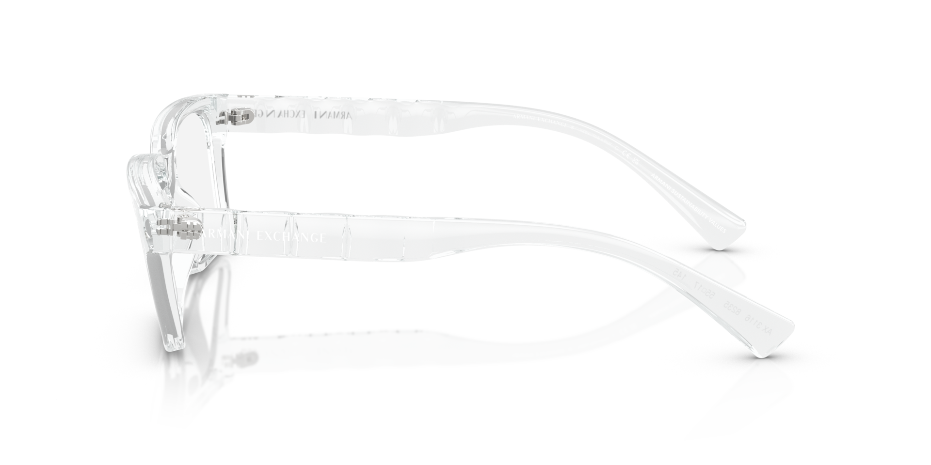 AX3116 Glanzend Kristal KunststofEyeglass Frames van B24, Zijaanzicht