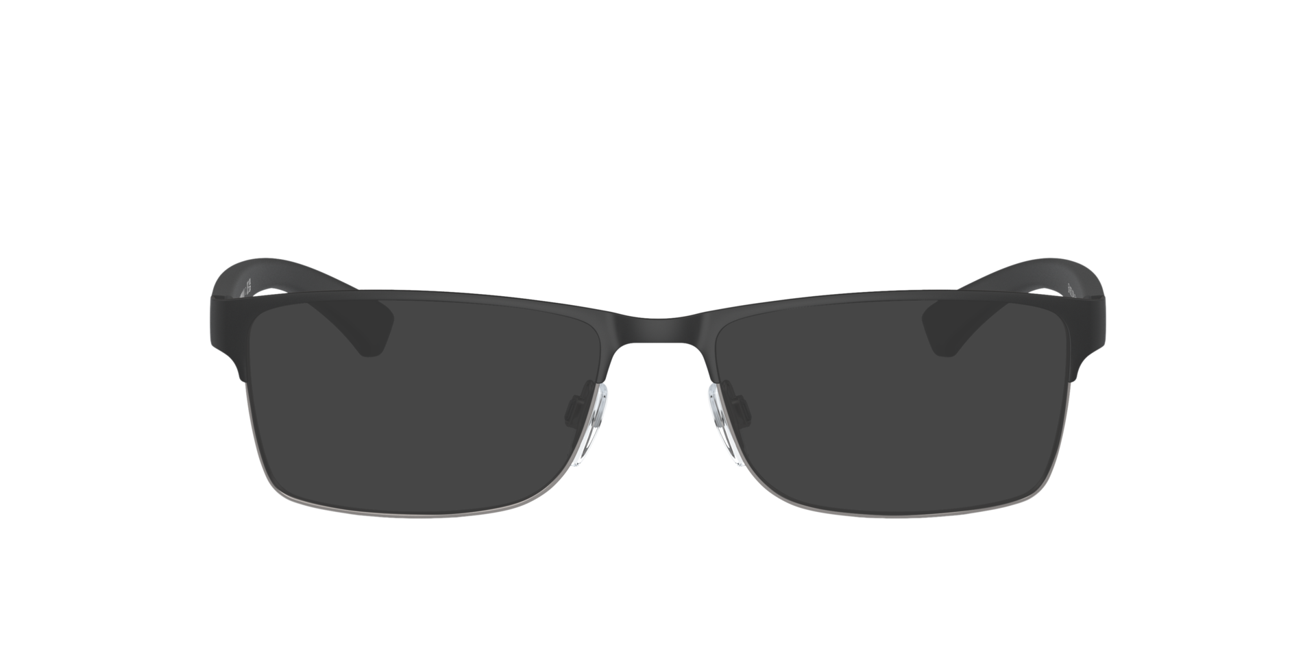 EA1052 Rubber zwart en staalgrijs MetaalEyeglass Frames van B24, met getinte lenzen