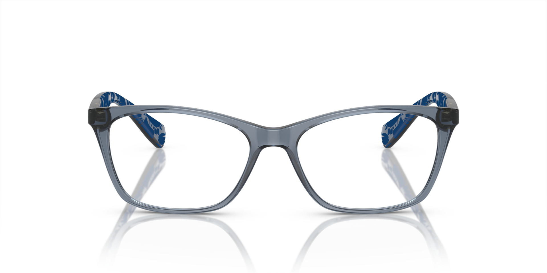 RA7071 Shiny Trasparent Blue KunststofEyeglass Frames van B24, Vooraanzicht
