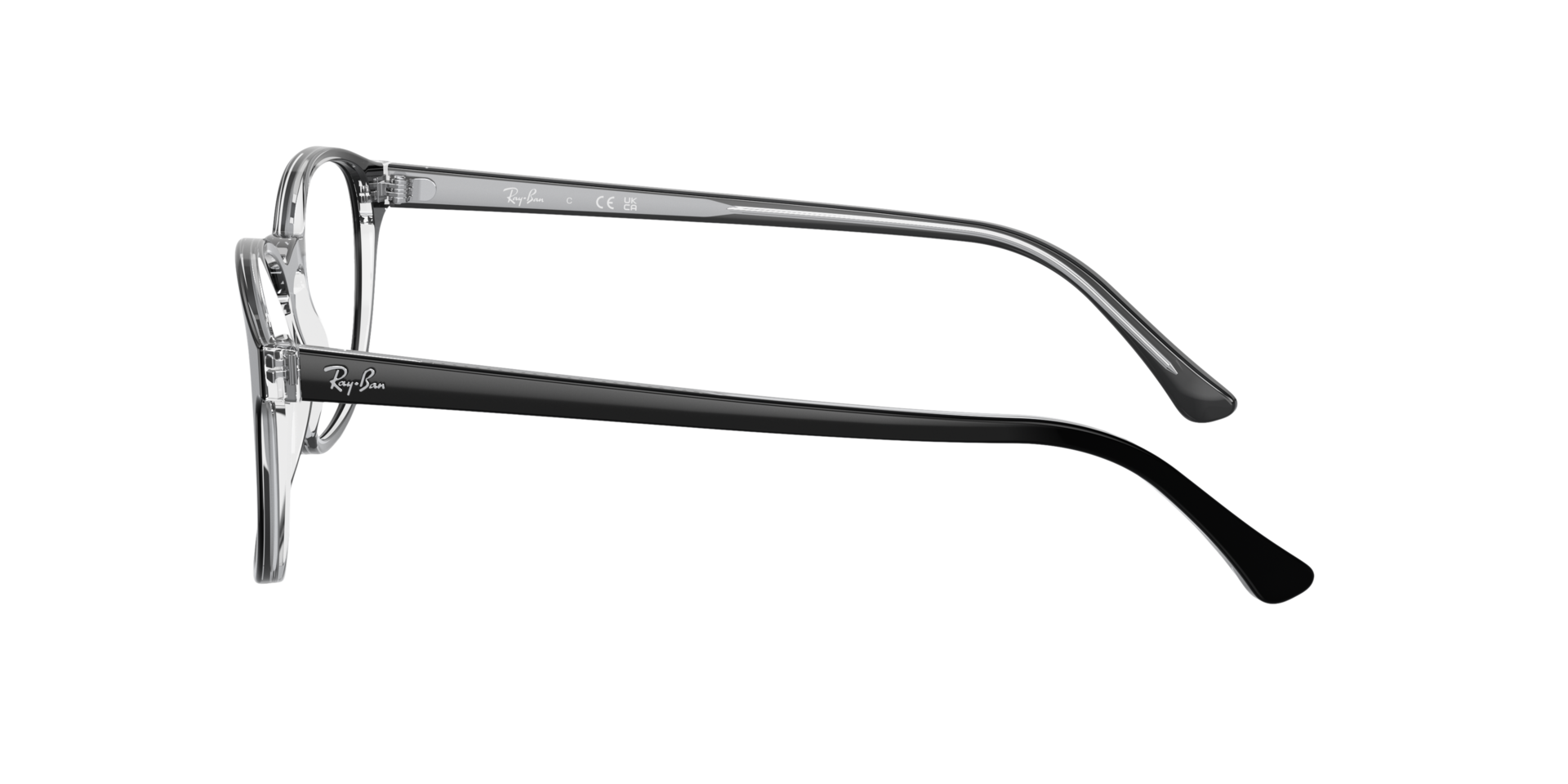 RB5417 Zwart op transparant AcetaatEyeglass Frames van B24, Zijaanzicht
