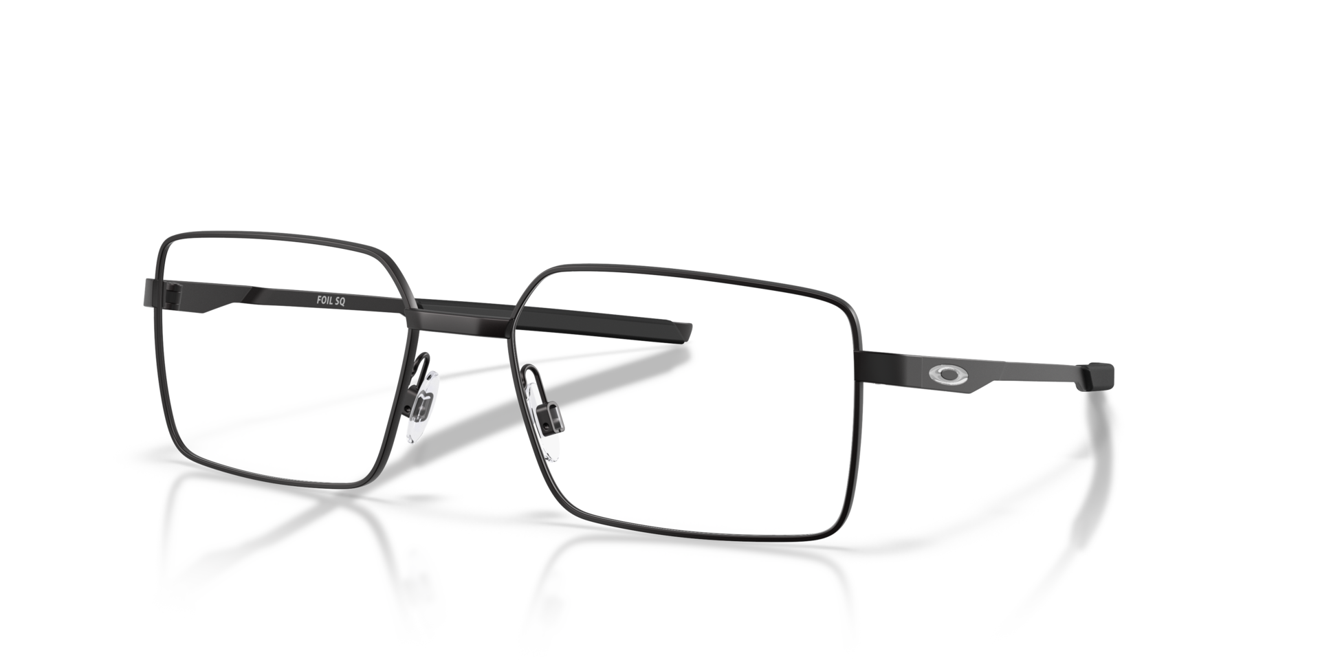 Foil SQ Schwarz satiniert MetallEyeglass Frames von B24, Dreiviertelansicht