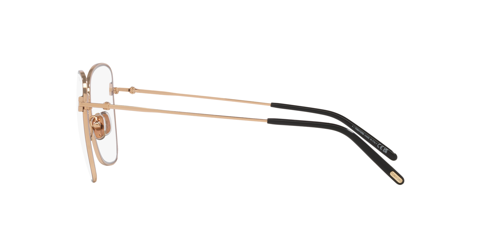 FT5906-B Glänzendes Schwarz MetallEyeglass Frames von B24, Seitenansicht
