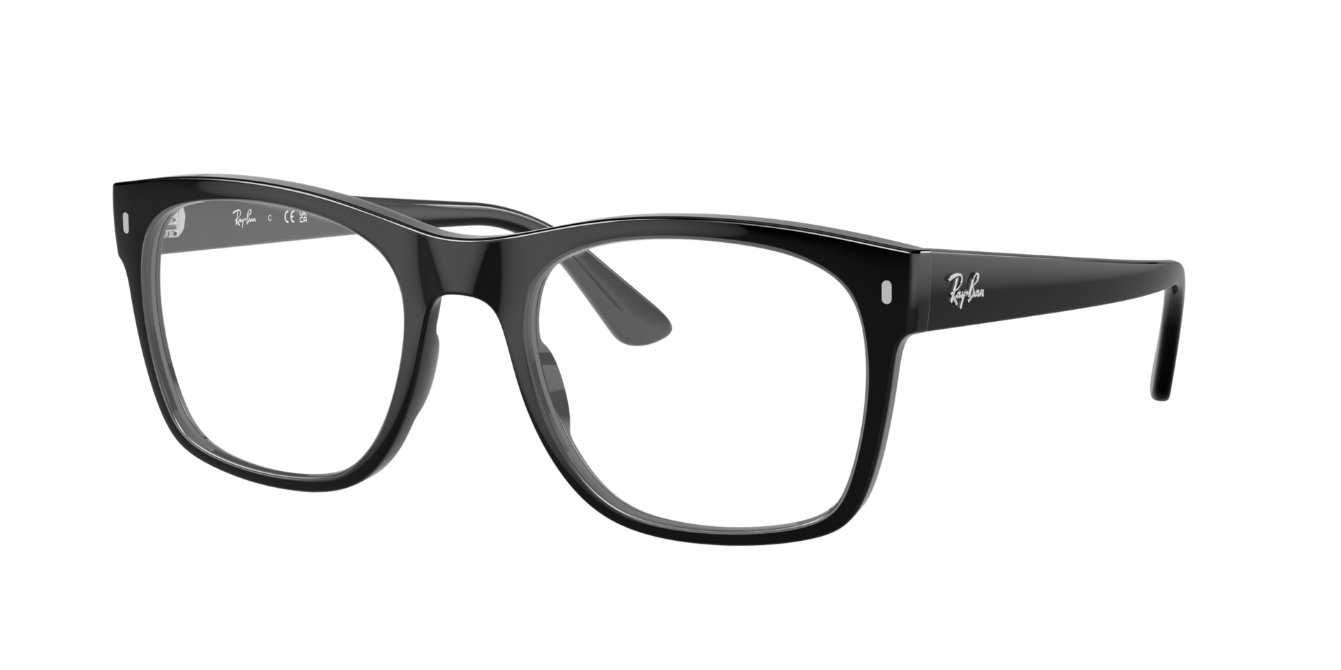 RB7228 Schwarz KunststoffEyeglass Frames von B24, Dreiviertelansicht
