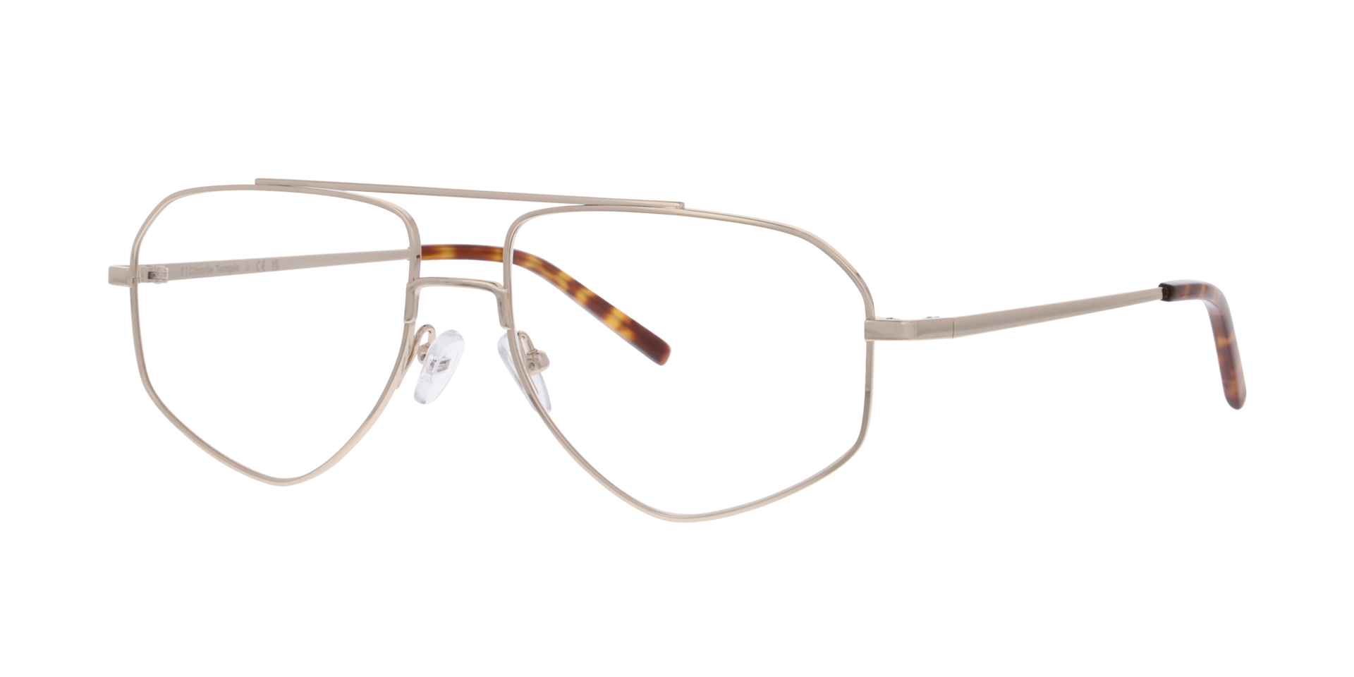 Zaviero Gold TitanEyeglass Frames von B24, Dreiviertelansicht
