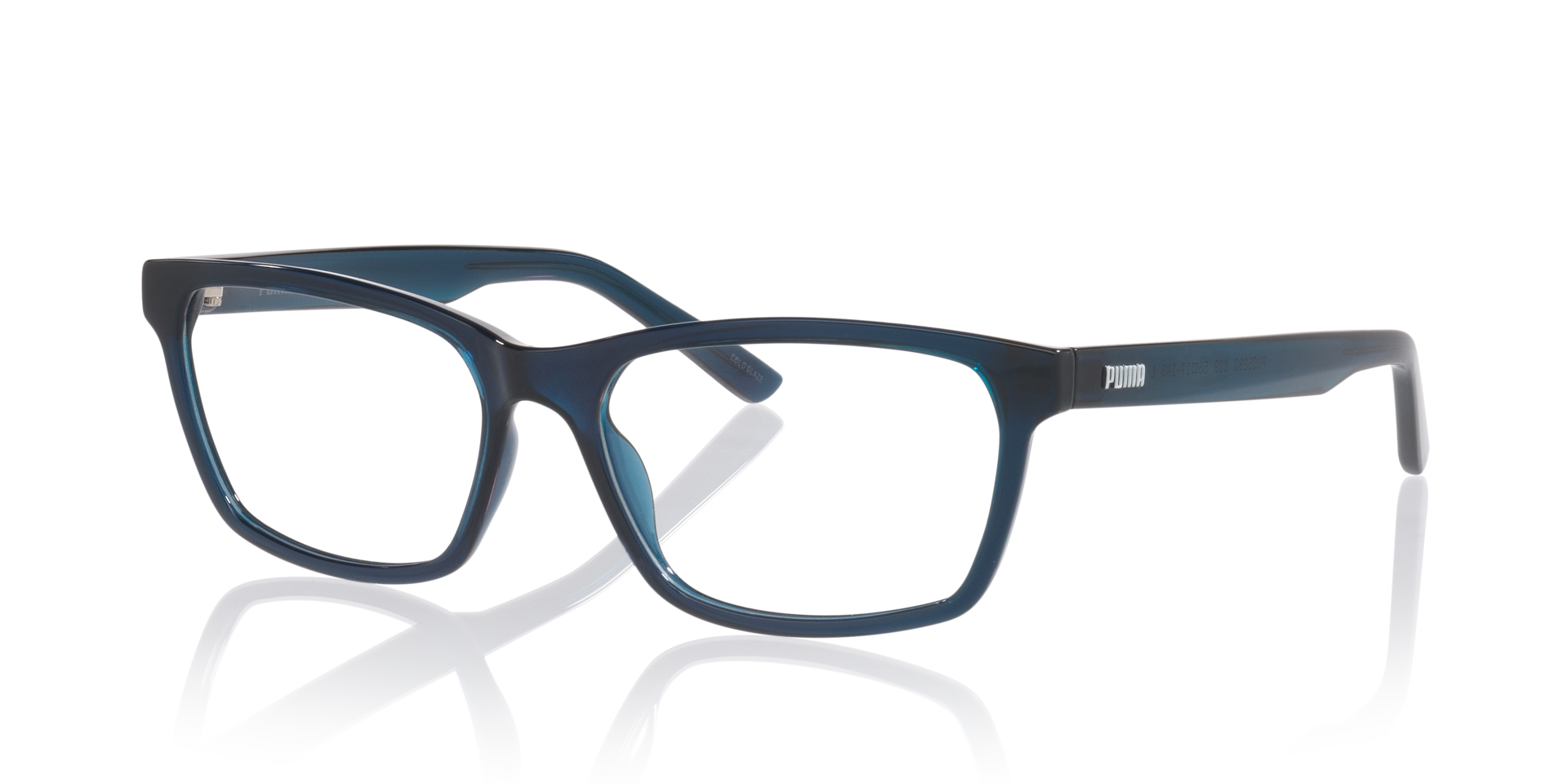Pu0528O Blue Shiny KunststofEyeglass Frames van B24, Hoekweergave