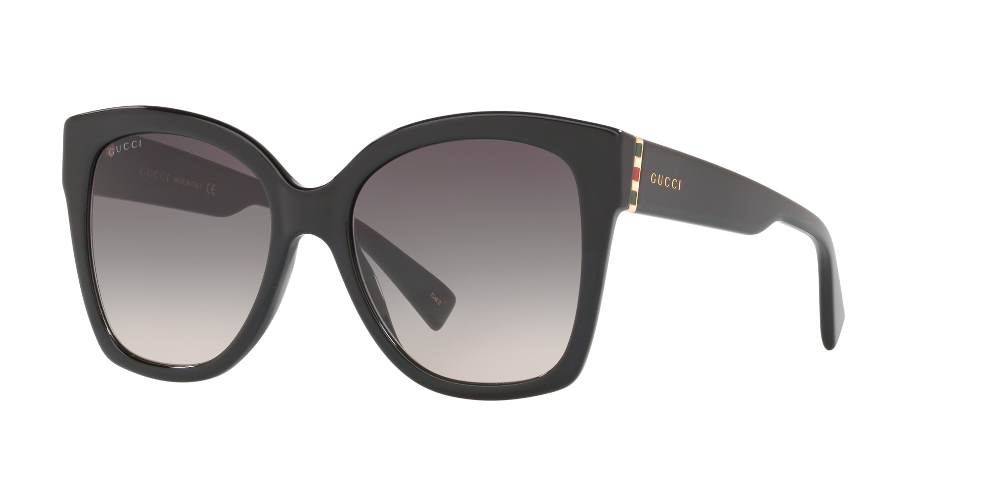 GG0459S Glänzendes Schwarz AcetatSunglass Frames von B24, Dreiviertelansicht