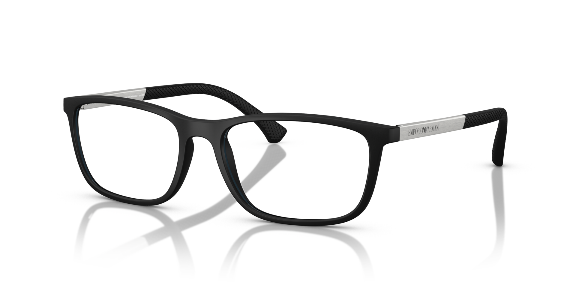 EA3069 Rubber zwart KunststofEyeglass Frames van B24, Hoekweergave