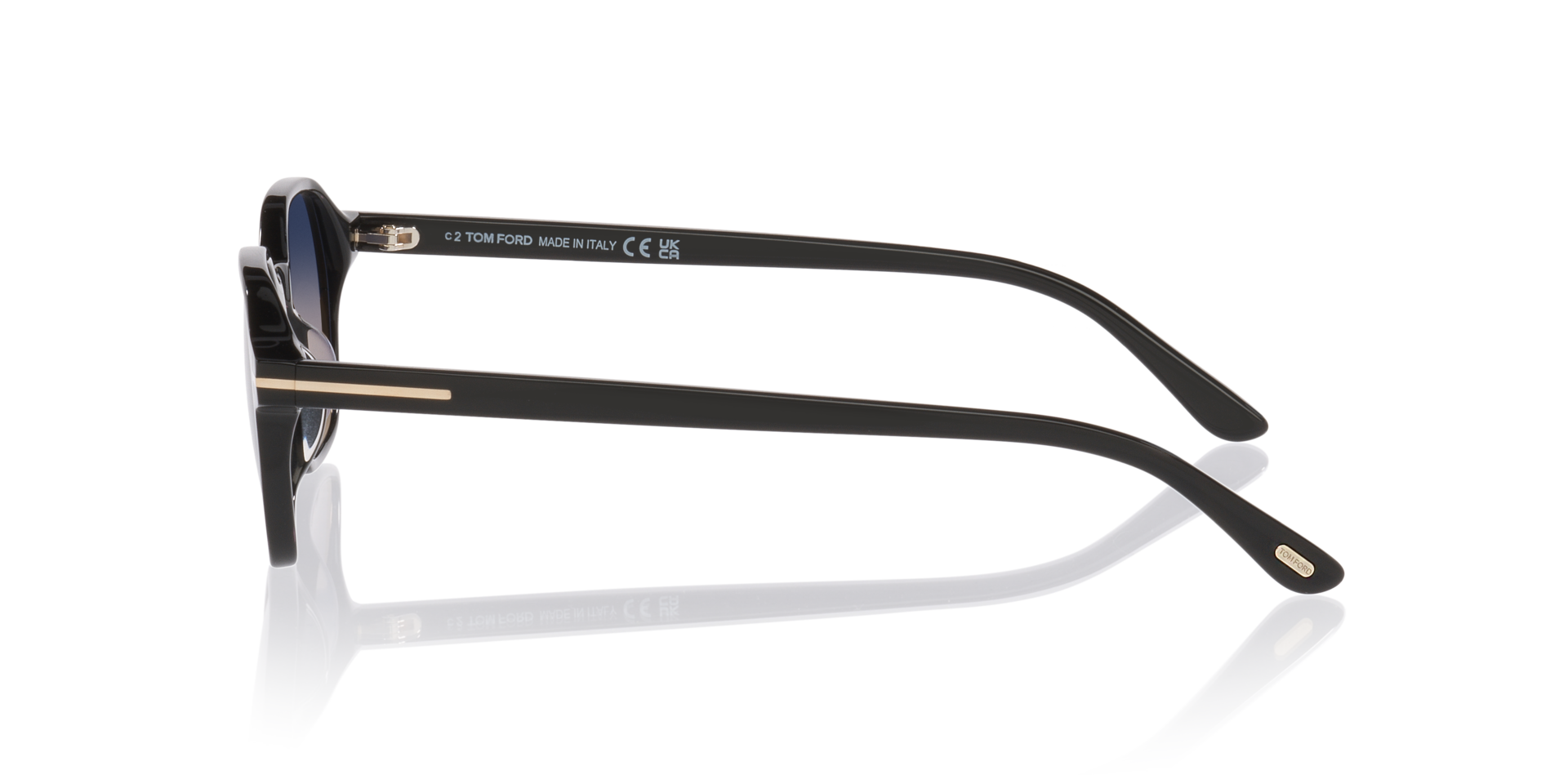 Joey-02 Zwart glanzend AcetaatSunglass Frames van B24, Zijaanzicht