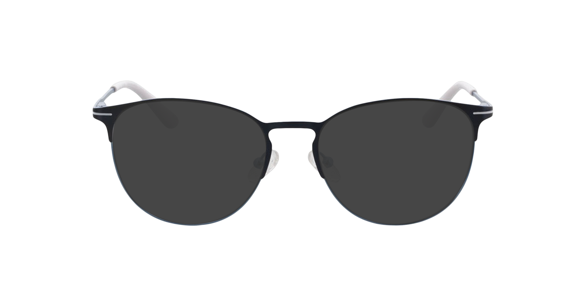 Cambridge Matt Blue  &  White MetallEyeglass Frames von B24, mit getönten Gläsern