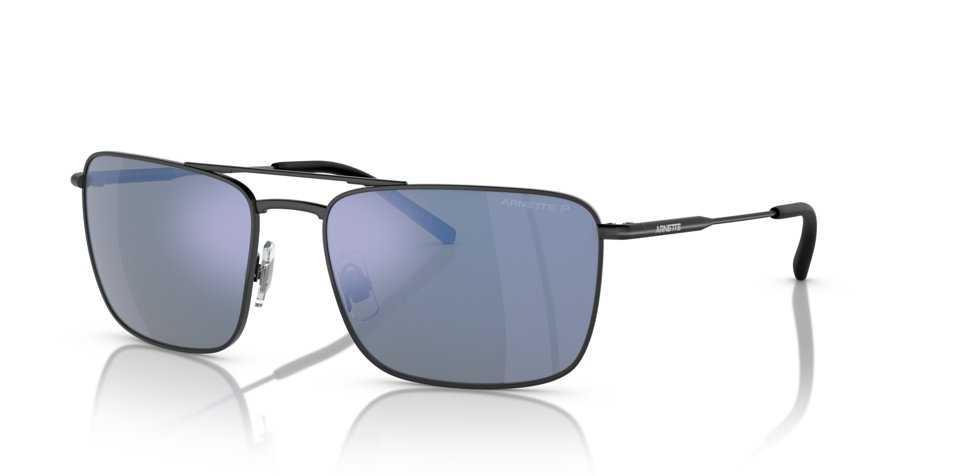 AN3088 Matzwart MetaalSunglass Frames van B24, Hoekweergave