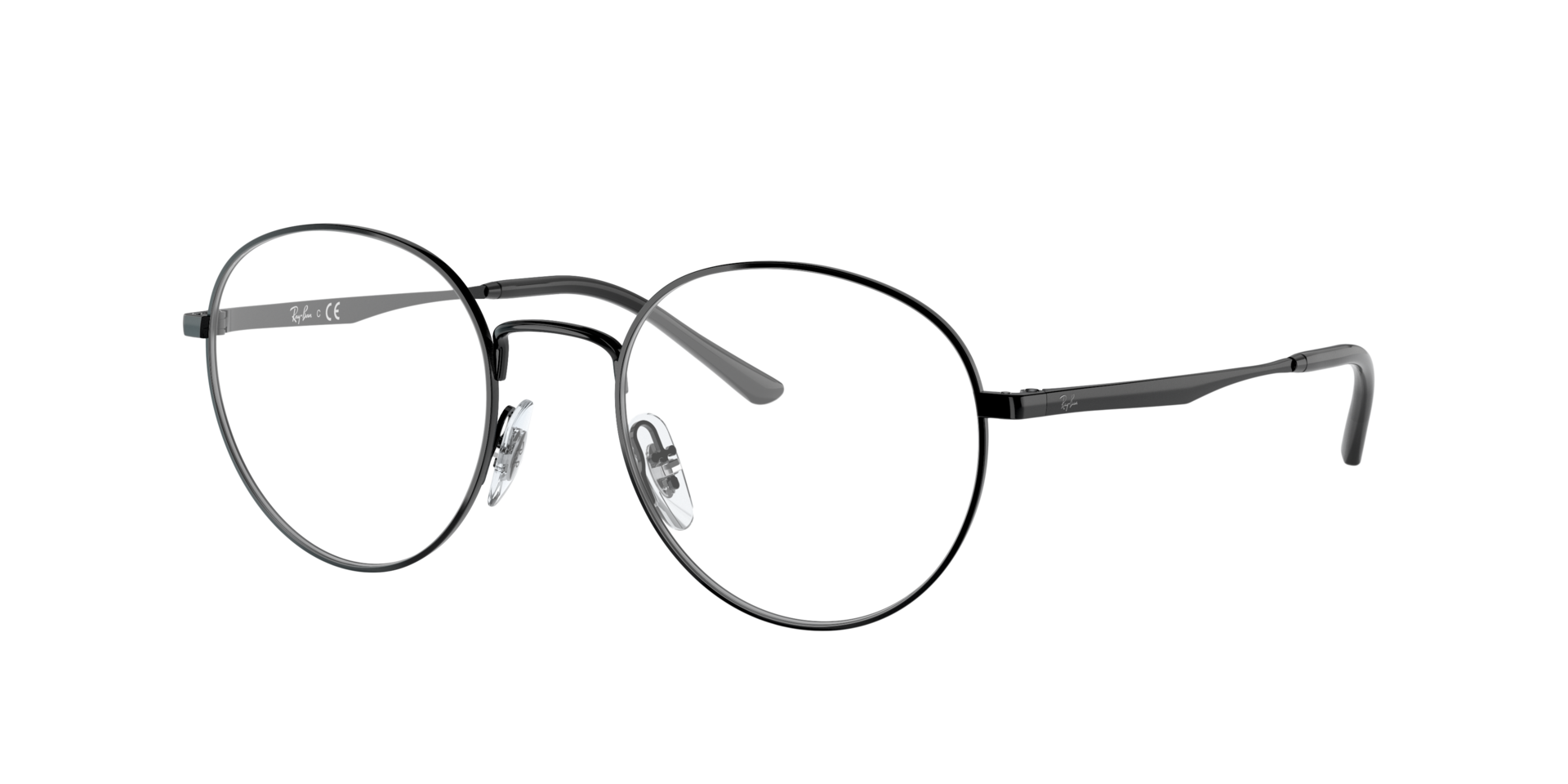 RB3681V Schwarz MetallEyeglass Frames von B24, Dreiviertelansicht