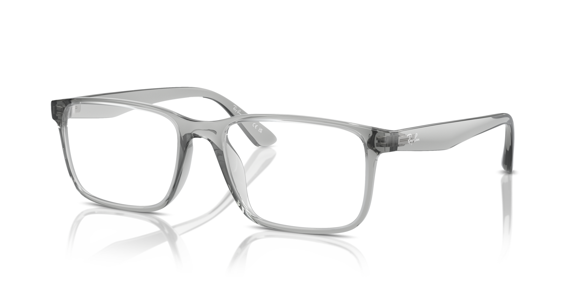 RB7241D Transparant grijs KunststofEyeglass Frames van B24, Hoekweergave
