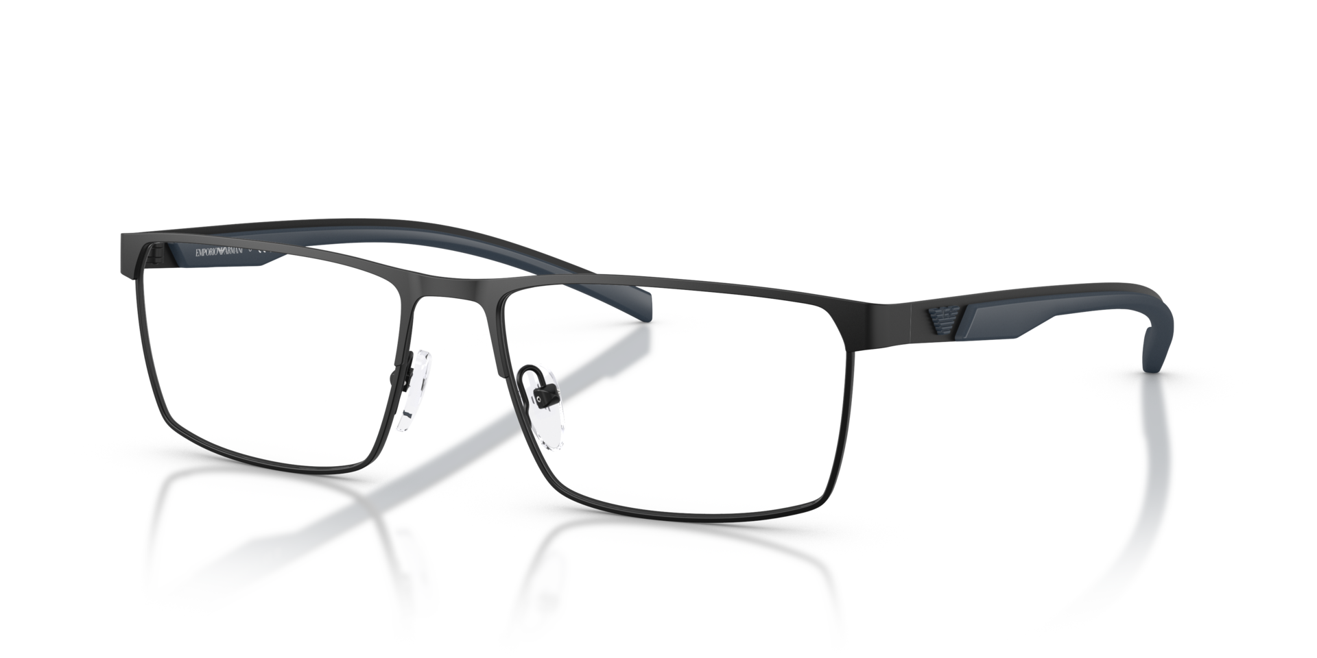 EA1190 Matt Schwarz MetallEyeglass Frames von B24, Dreiviertelansicht