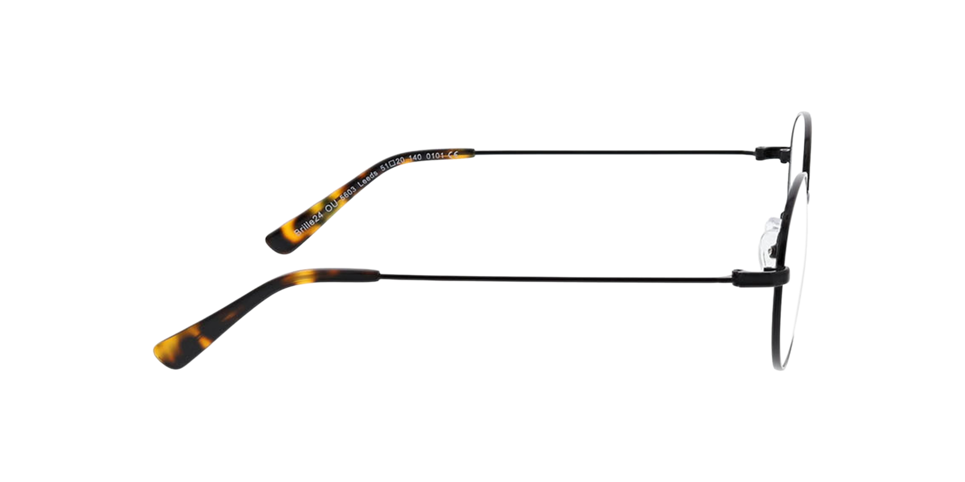 Leeds Zwart MetaalEyeglass Frames van B24, Zijaanzicht