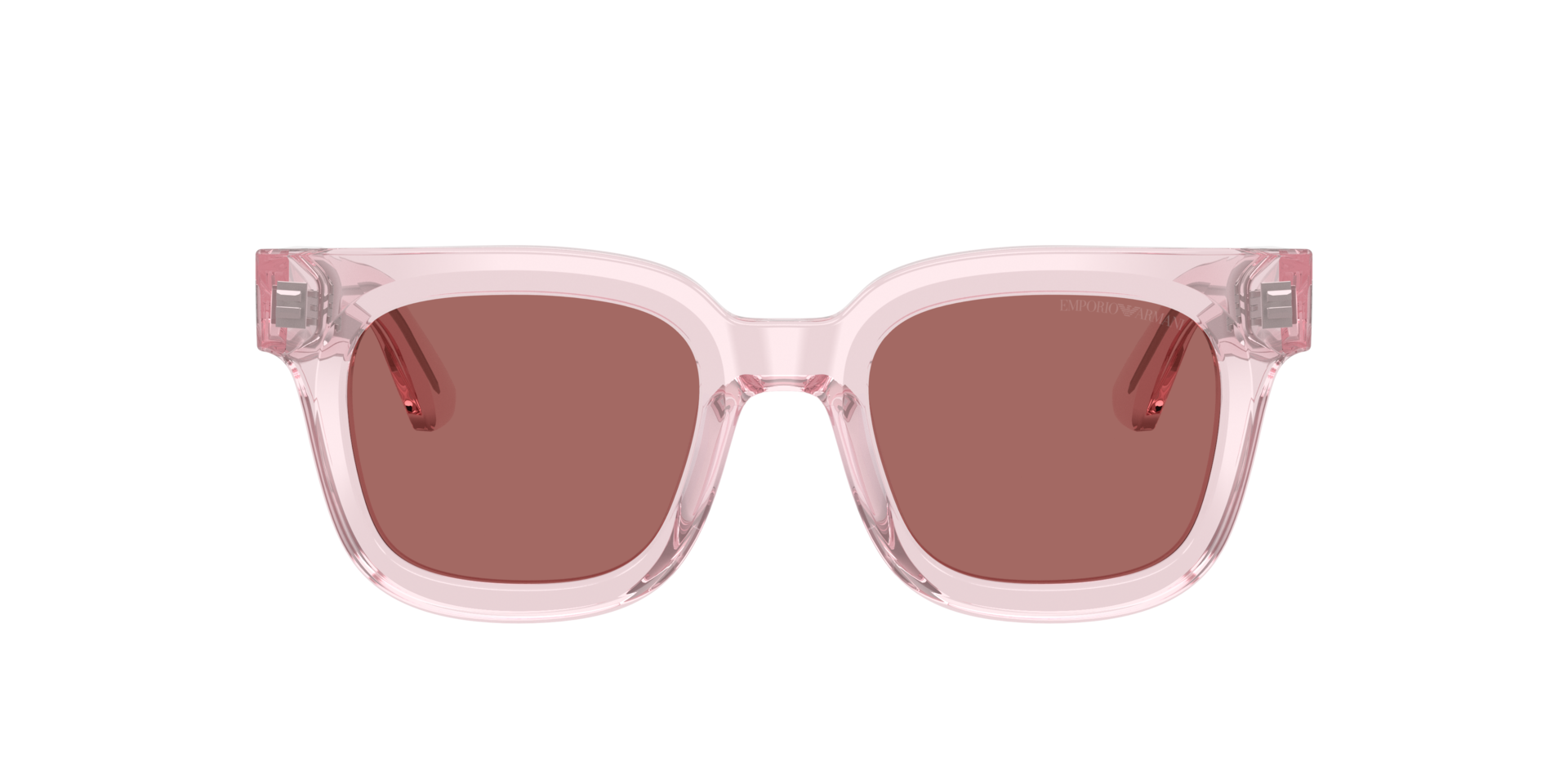 EA4271 Shiny Transparent Pink AcetaatSunglass Frames van B24, met getinte lenzen