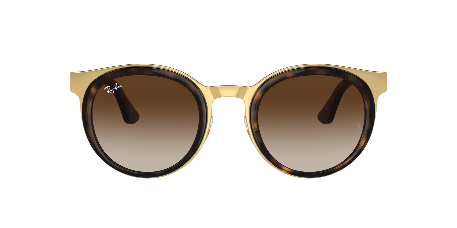RB3710 Havana auf Gold MetallSunglass Frames von B24, mit getönten Gläsern