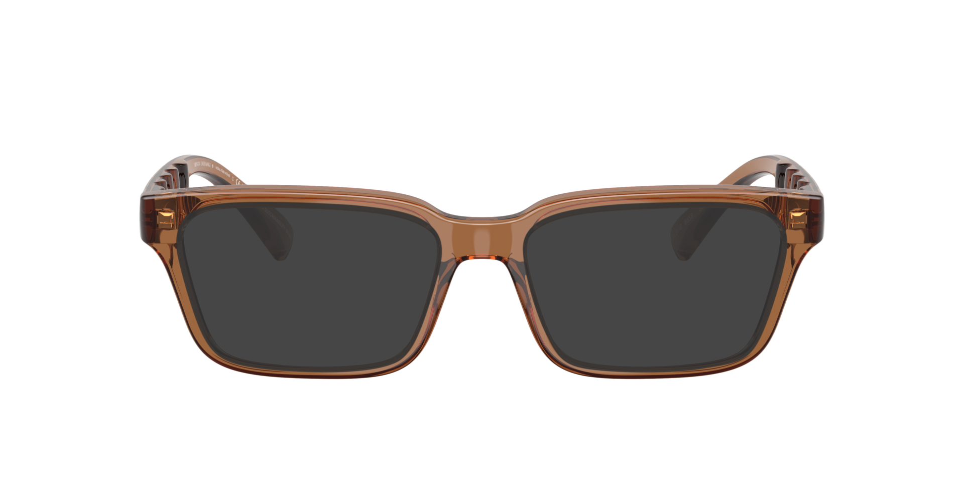 AX3116 Shiny Transparent Brown KunststoffEyeglass Frames von B24, mit getönten Gläsern