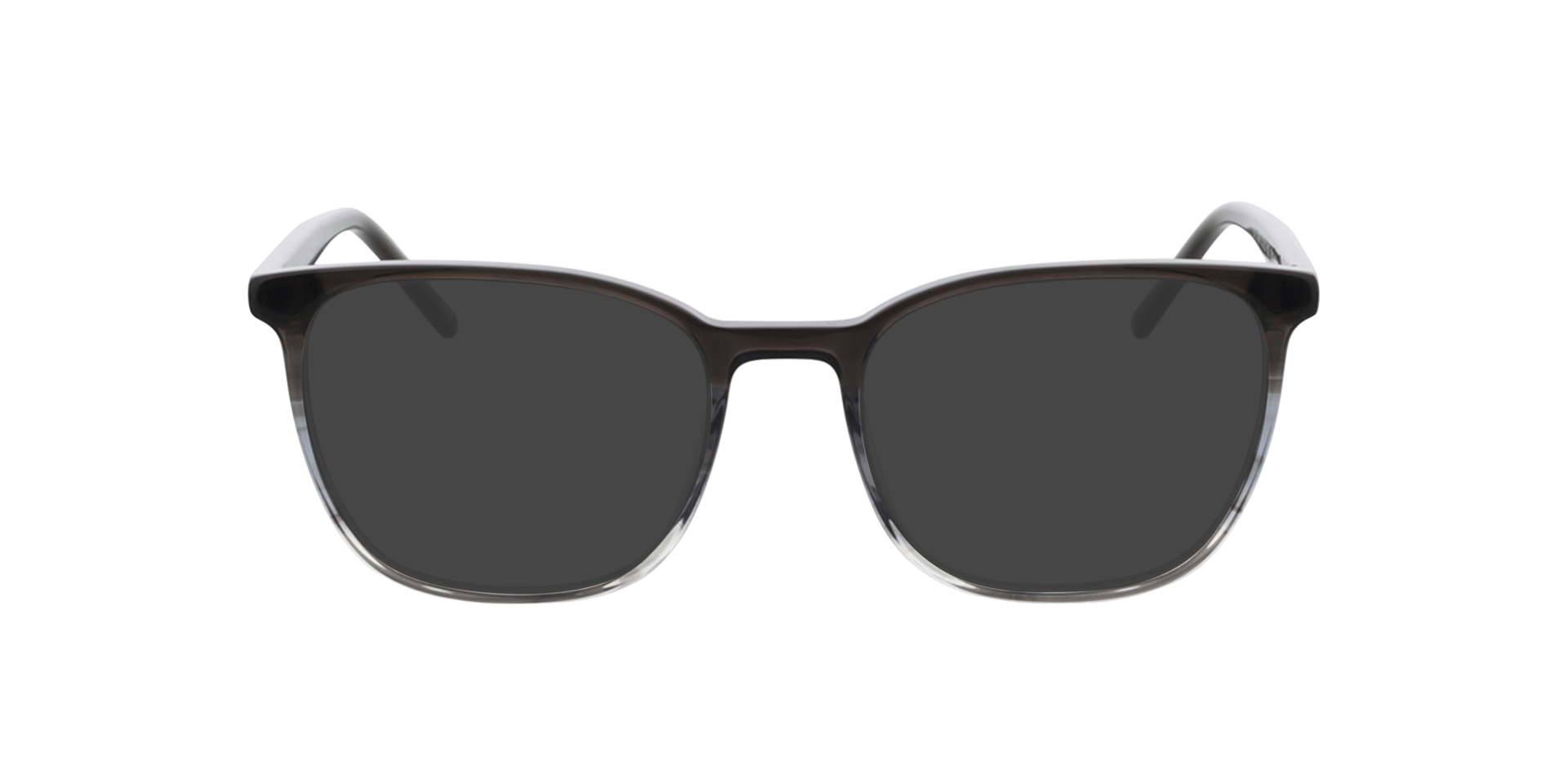 Hawkins Gradiënt grijs hoorn  &  donkergrijs AcetaatEyeglass Frames van B24, met getinte lenzen