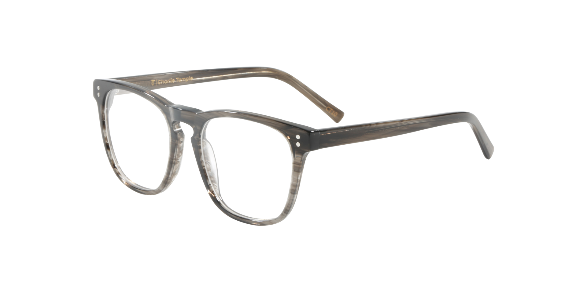 Stanton Striped Gainsboro AcetatEyeglass Frames von B24, Dreiviertelansicht