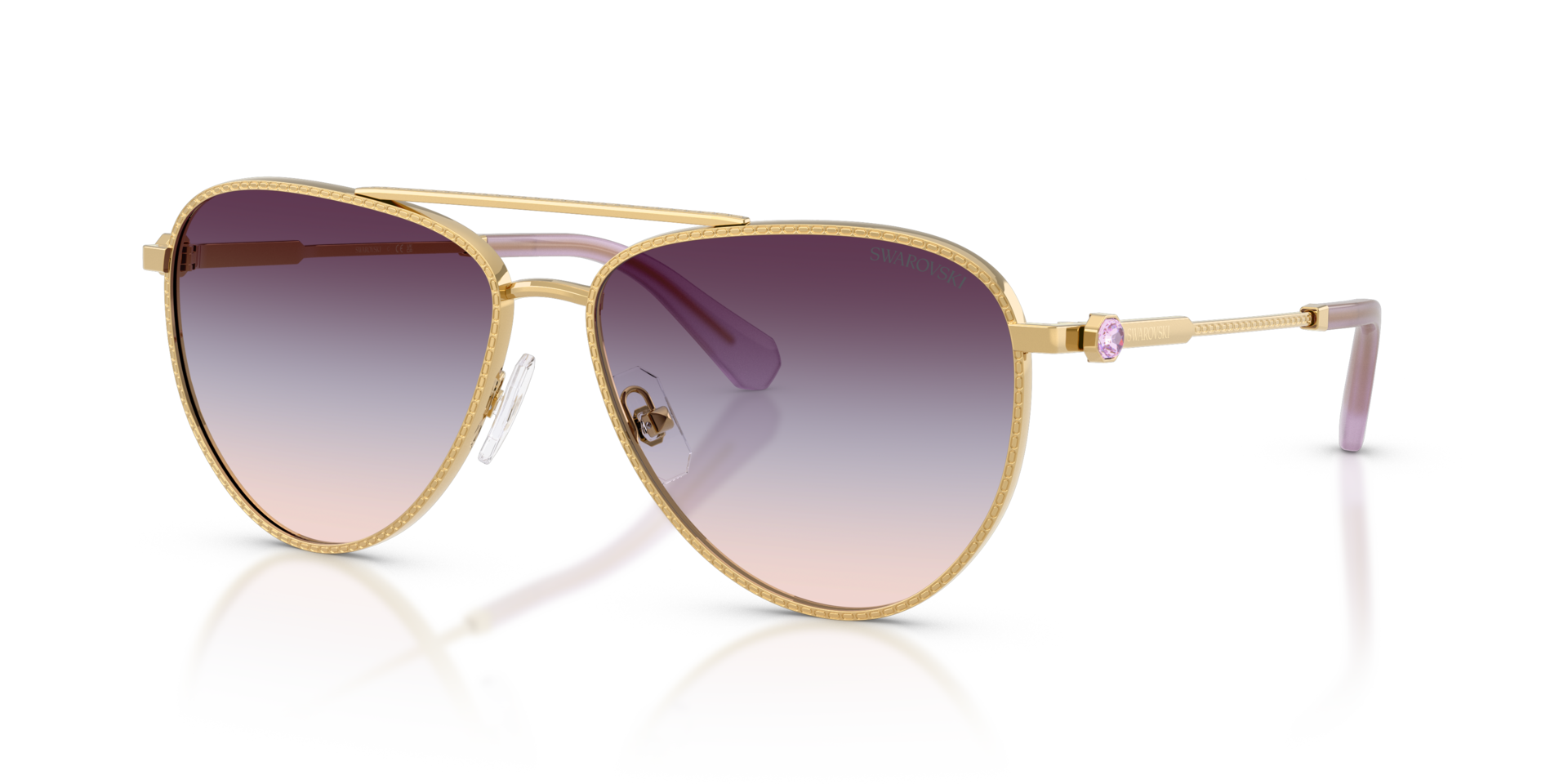 SK7031 Gold MetallSunglass Frames von B24, Dreiviertelansicht