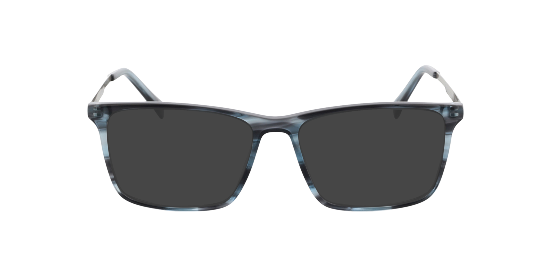 Aaron Blue Horn  &  Matt Silver AcetatEyeglass Frames von B24, mit getönten Gläsern