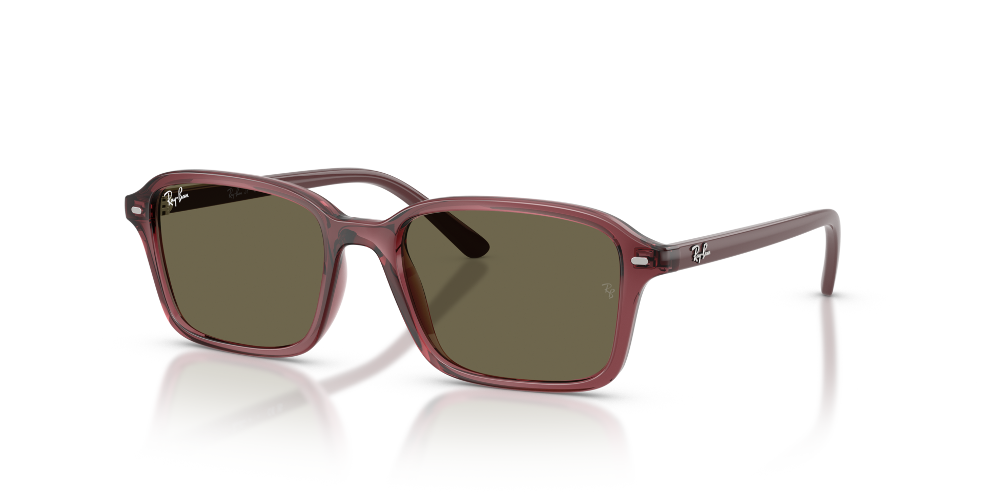 RB9131S Transparent Dark Violet KunststofSunglass Frames van B24, Hoekweergave