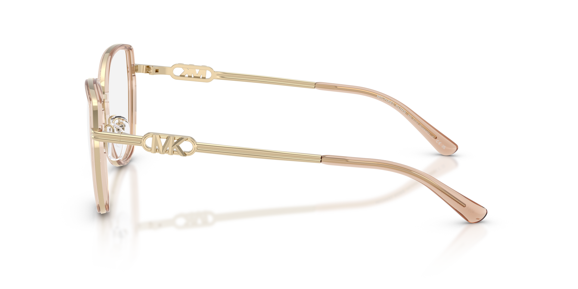MK3101 Lichtbruin MetaalEyeglass Frames van B24, Zijaanzicht