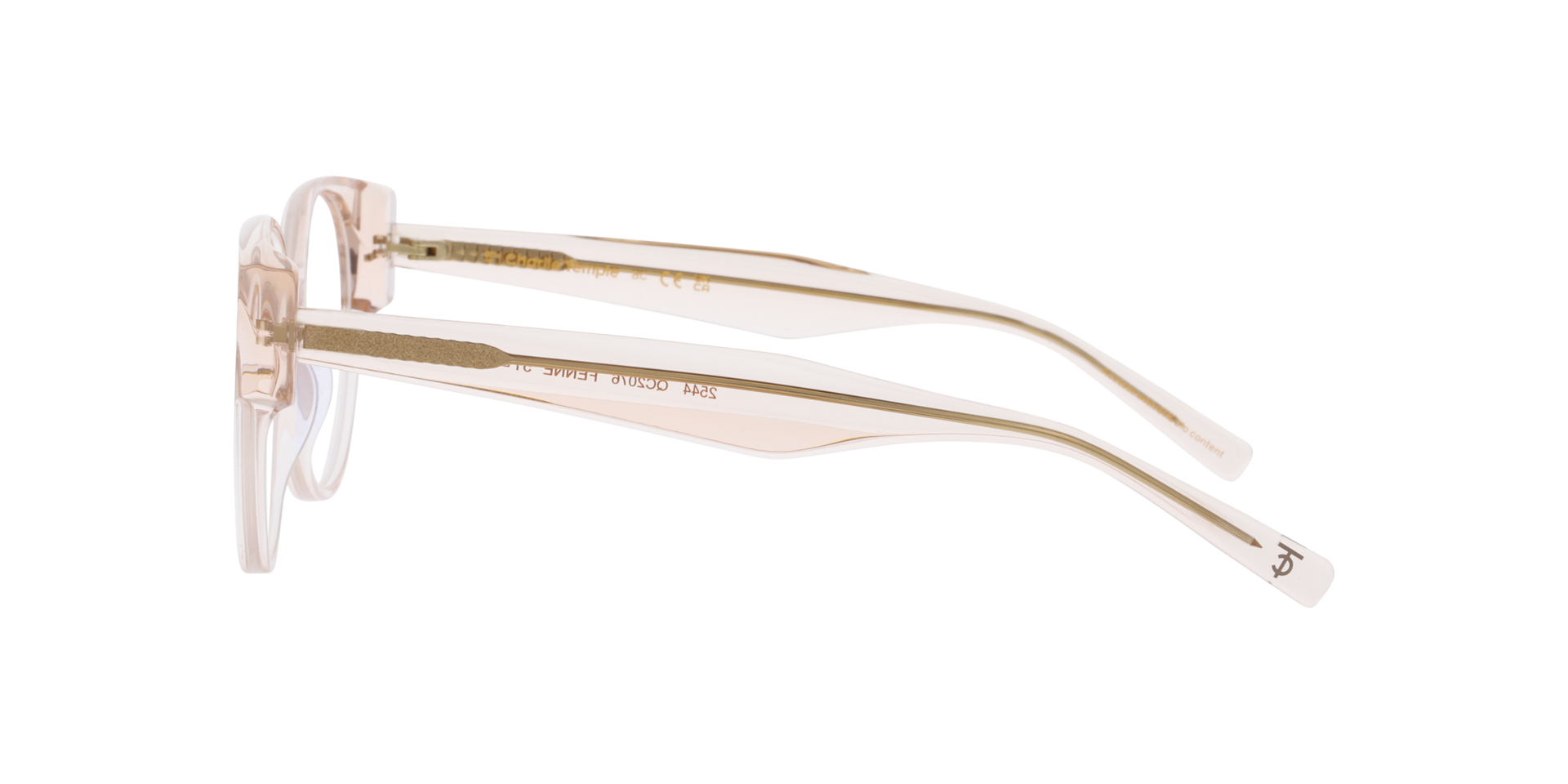 Fenne Crystal Light Peach AcetatEyeglass Frames von B24, Seitenansicht