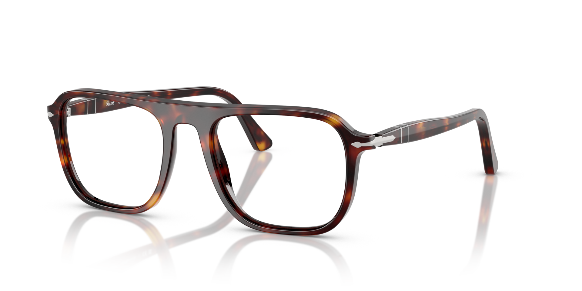 PO3359V Havana AcetatEyeglass Frames von B24, Dreiviertelansicht