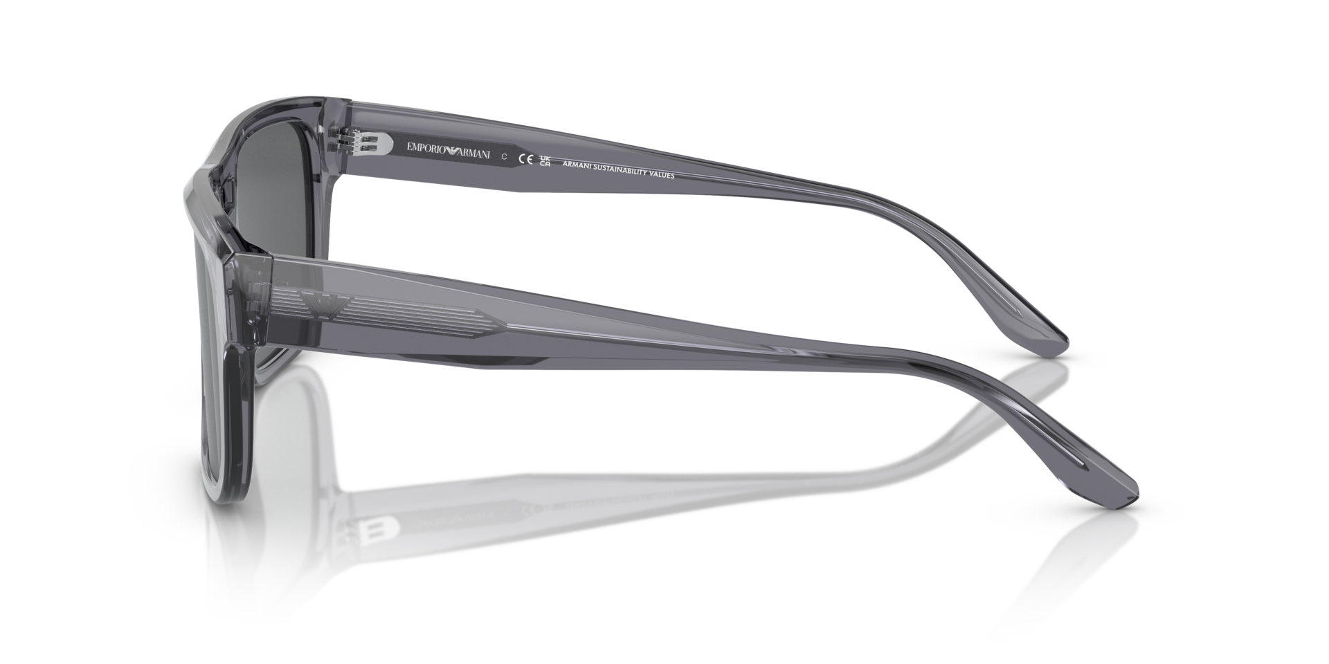 EA4197 Transparant grijs AcetaatSunglass Frames van B24, Zijaanzicht