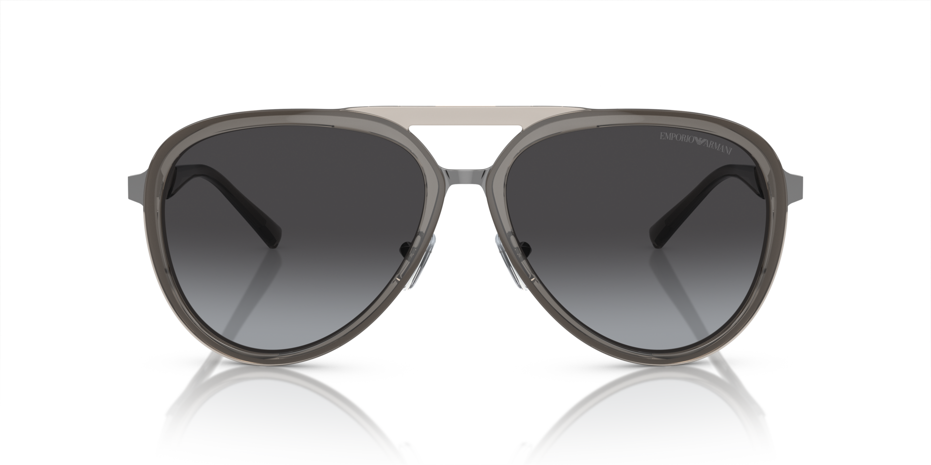 EA2145 Glanzend transparant smoke MetaalSunglass Frames van B24, Vooraanzicht