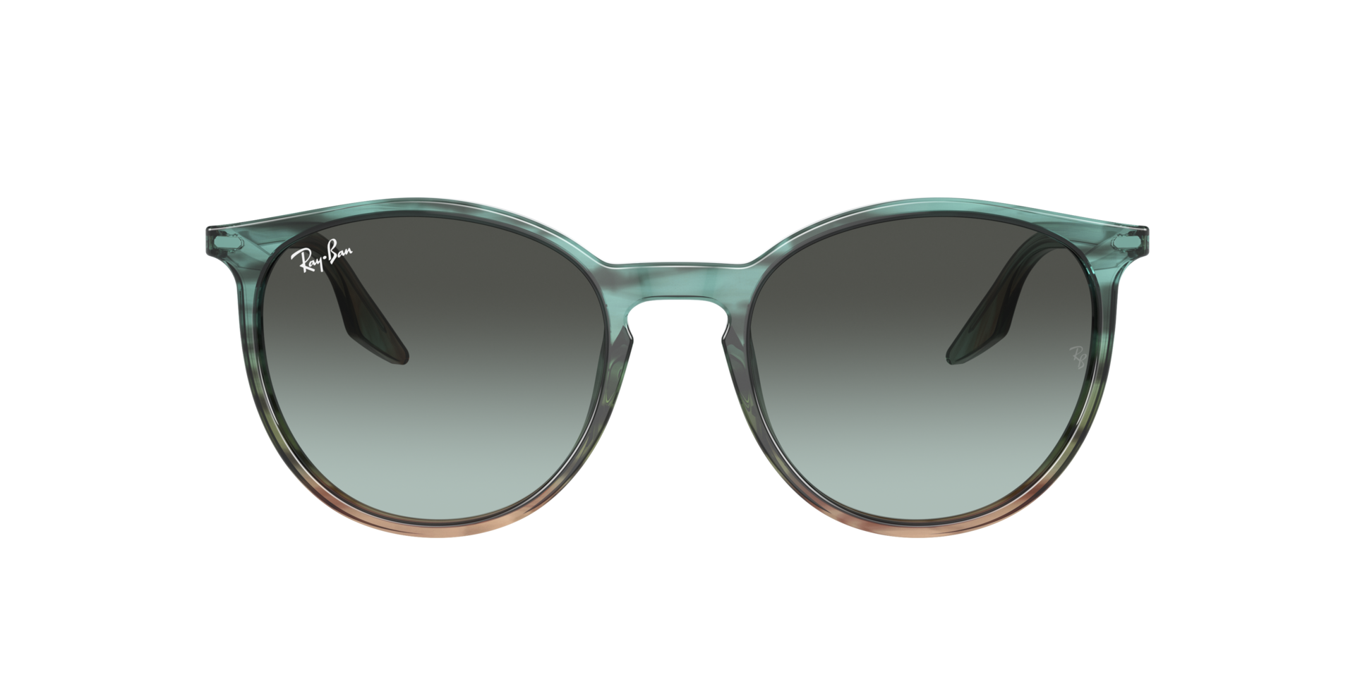 RB2204 Blau gestreift & Grün AcetatSunglass Frames von B24, mit getönten Gläsern