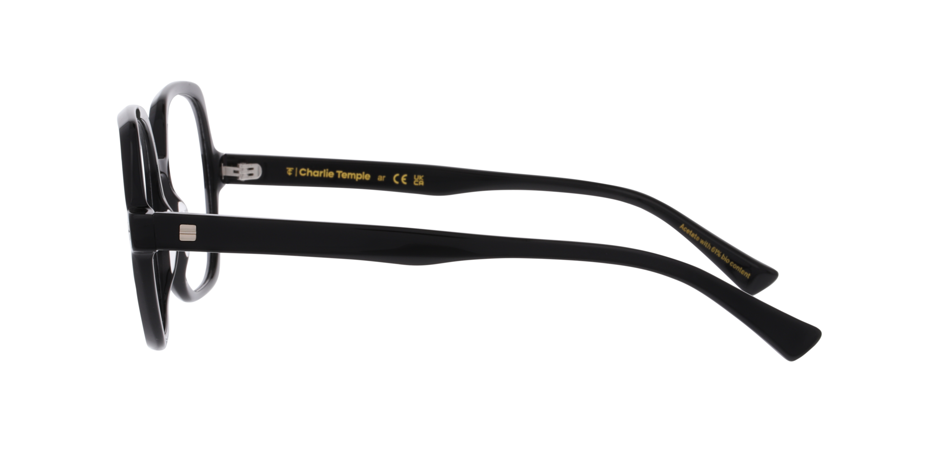 Miro Schwarz AcetatEyeglass Frames von B24, Seitenansicht