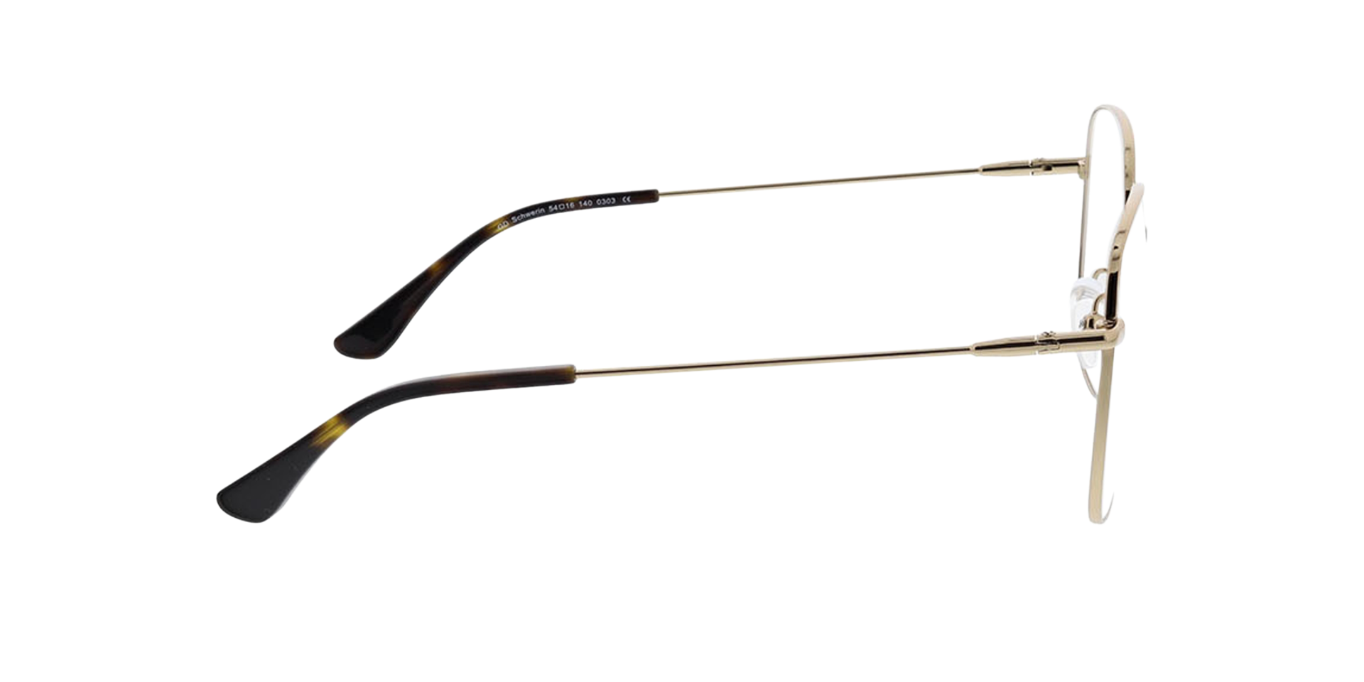 Schwerin Gold MetallEyeglass Frames von B24, Seitenansicht