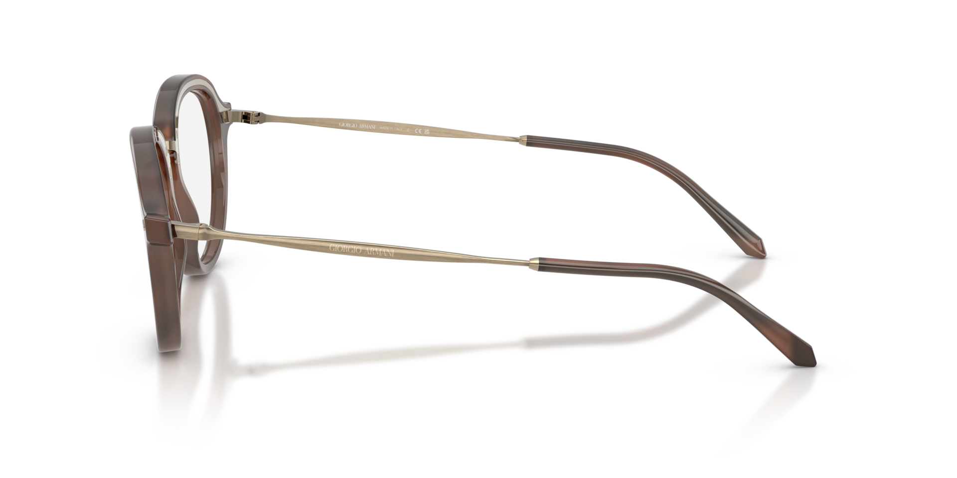 AR5174 Bruin Gestreept MetaalEyeglass Frames van B24, Zijaanzicht