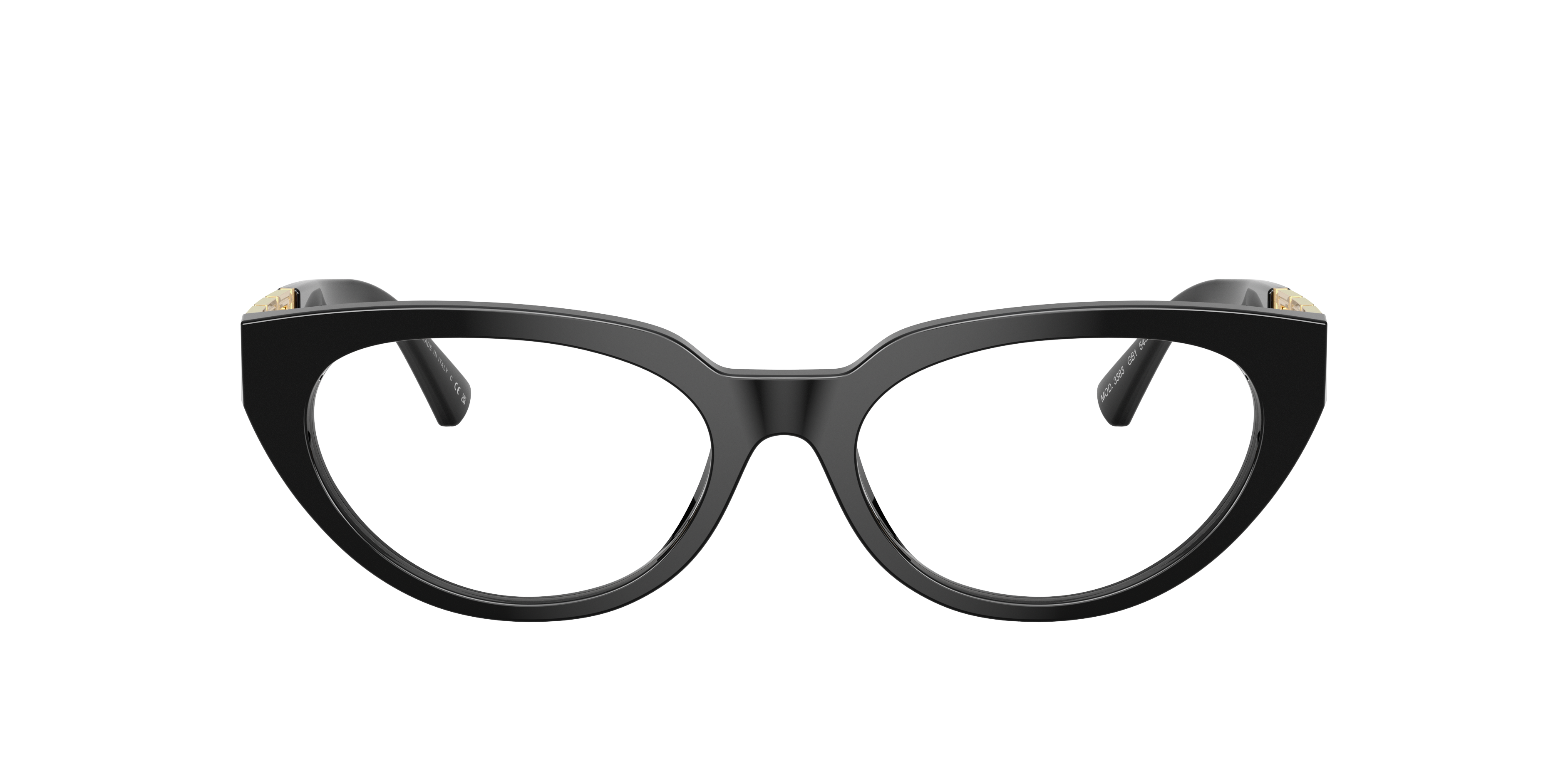 Versace VE3383 Brille für Damen in Schwarz, Cat-Eye Form aus Kunststoff, Größe Klein - Bild 5