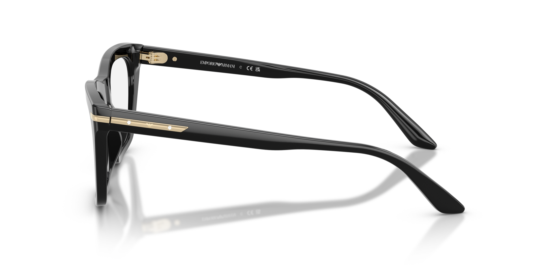 EA3283BU Schwarz glänzend AcetatEyeglass Frames von B24, Seitenansicht