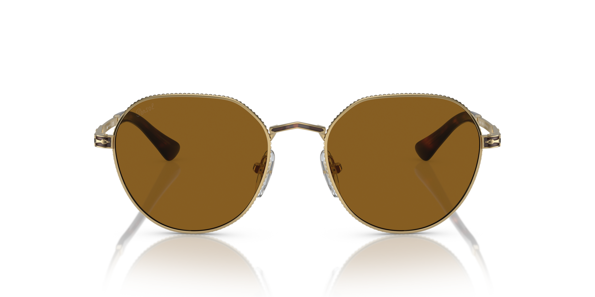 PO2486S Gold & Havana MetaalSunglass Frames van B24, Vooraanzicht