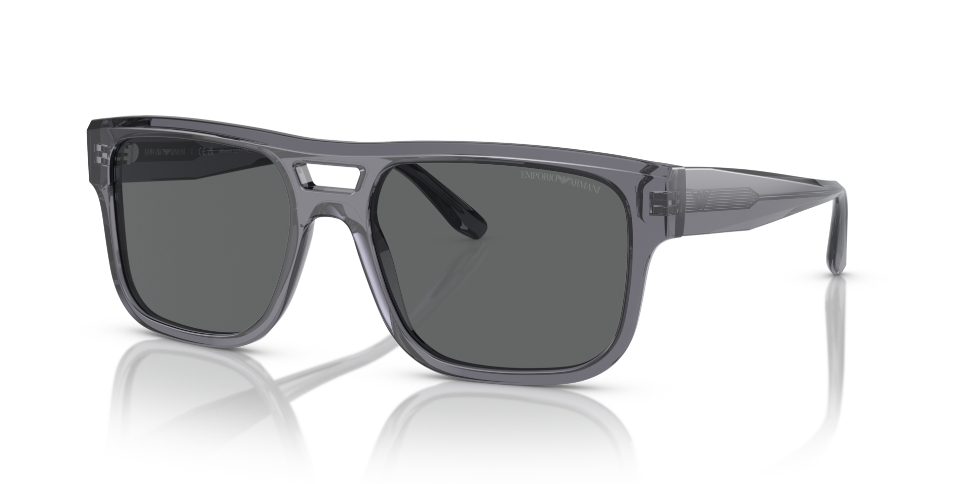 EA4197 Transparant grijs AcetaatSunglass Frames van B24, Hoekweergave